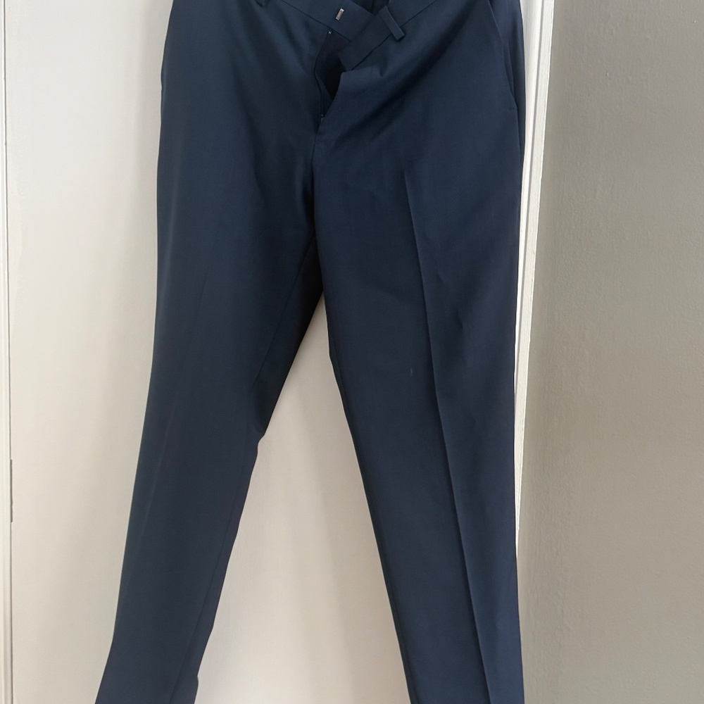 Haggar Navy cool 18 pro mens slim fit dress pants 32x32   (126) - Picture 6 of 6